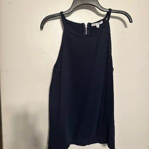 Blue and black striped tank